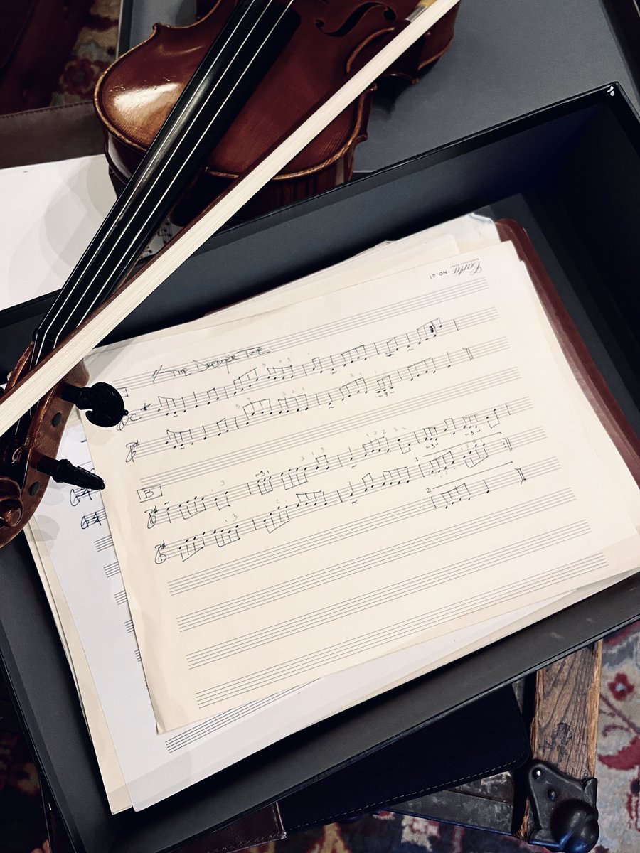 NoahSorota's tweet photo. Doing some studio cleaning and came across this old guy in a box of misc. scores and sketches. This is an original fiddle tune ("The Dredger Tune") I wrote for #SherlockHolmes used for the cossack chase in #AGameofShadows. I paired it with a trad tune, "The Bedrock." https://t.co/NCTfmono7u