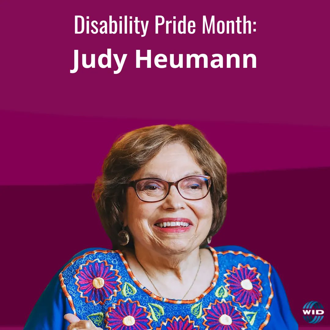 As we celebrate #DisabilityPrideMonth, today WID is honoring our co-founder and board member emeritus, trailblazing disability rights activist Judy Heumann! The historic ‘504 sit-ins’ led by Heumann and other activists helped set the stage for the passage of ADA in 1990.