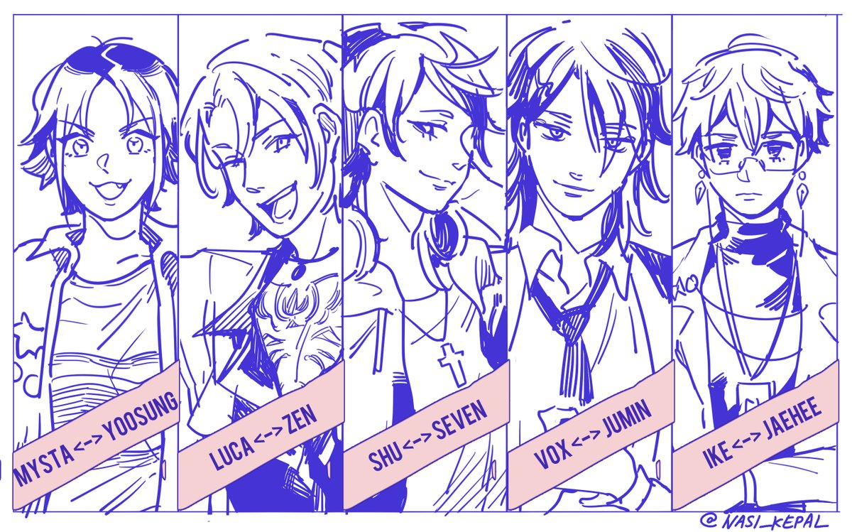 various luxiem sketches i didn't continue..... 