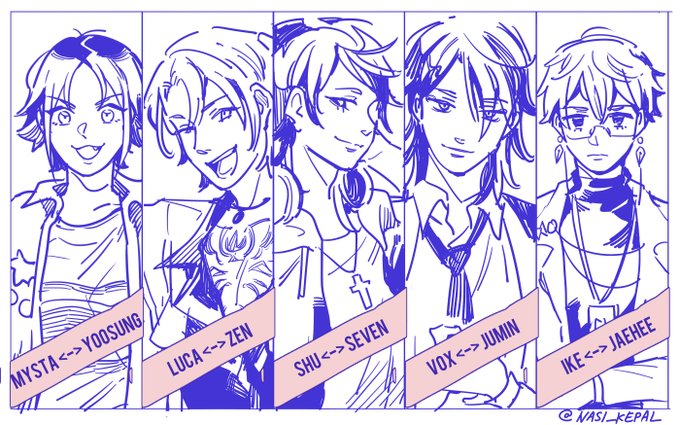various luxiem sketches i didn't continue..... 