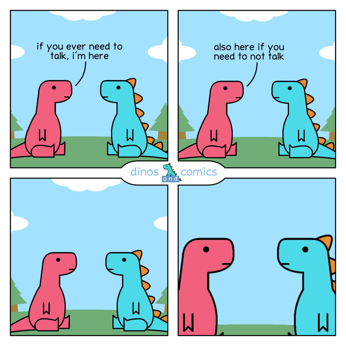 It's this simple to change a persons world 💖

#BeThere #Friendship #Listen #MentalHealth #SuicidePrevention #Respect #Kindness 

Img DinosComics