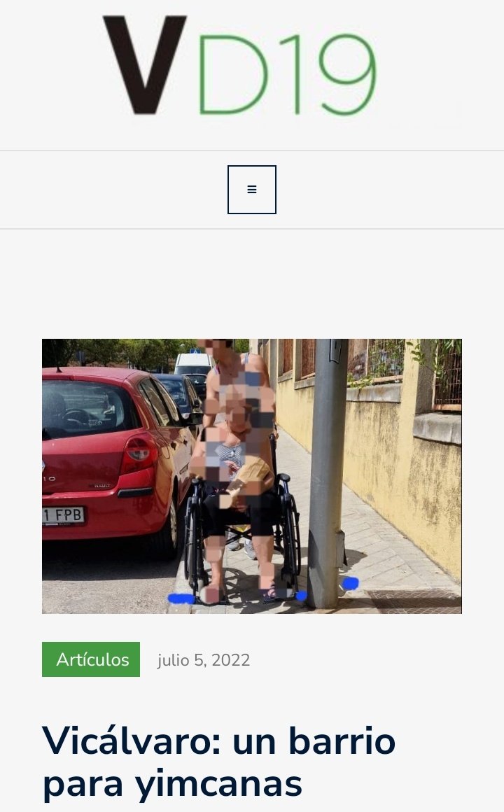 Muchas zonas del Distrito son de difícil acceso para las personas con movilidad reducida.

#Vicálvaro: un barrio para yincanas.

⤵️⤵️distrito19.org/vicalvaro-un-b…