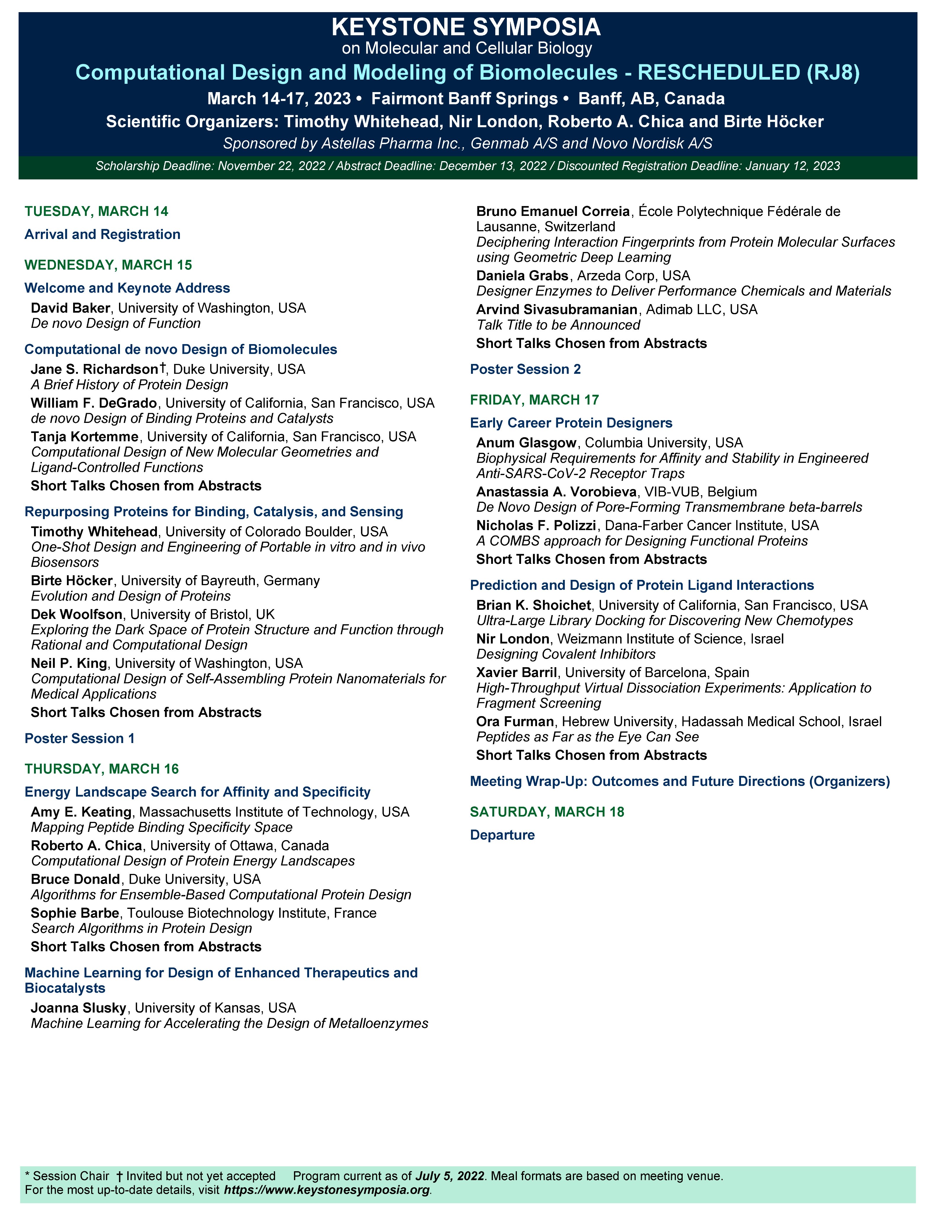 Keystone Symposia on Molecular and Cellular Biology - CALL FOR