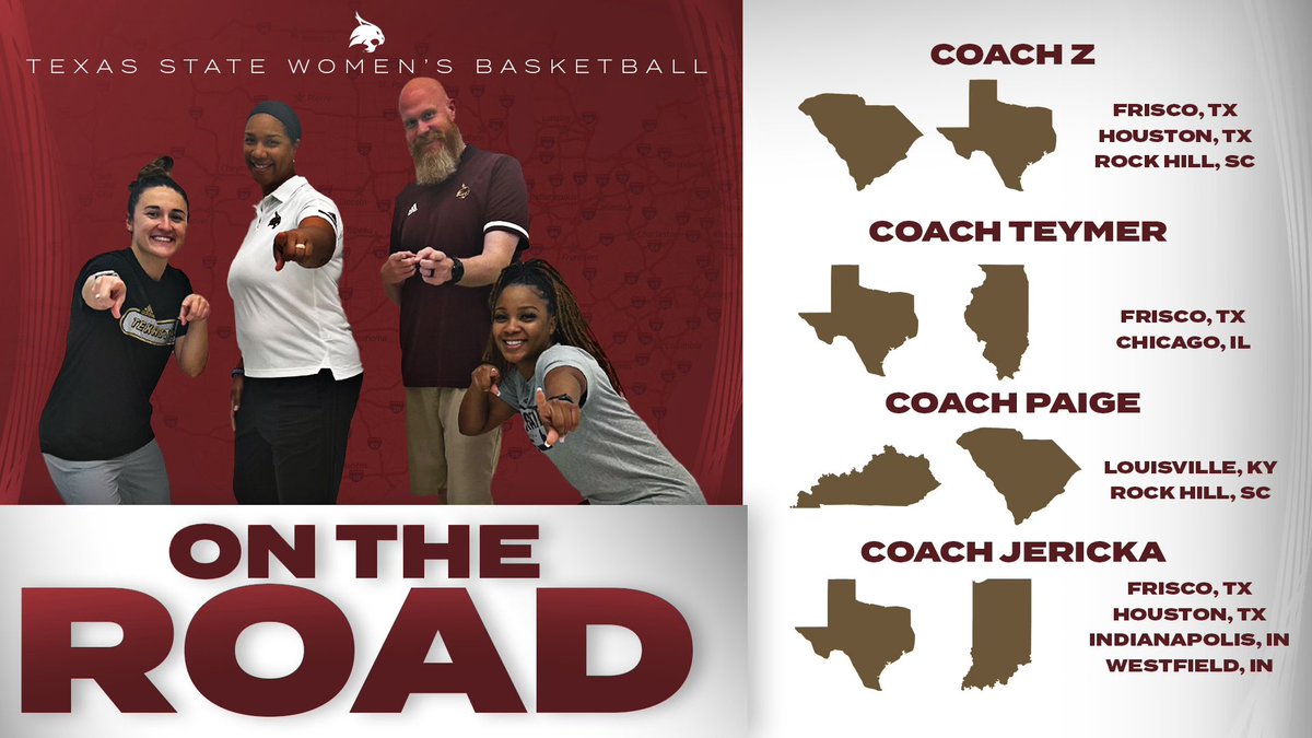 Coaches are on the Road! 🤩🏀 Coach Z📍: Super 64 ➡️ Tru Hoops ➡️ Adidas 2 Coach T📍: Super 64 ➡️ Nike (TOC) Coach Paige📍: Run of the Roses ➡️ Adidas 2 Coach Jericka📍: Super 64 ➡️ Tru Hoops ➡️ Select 40 ➡️ War Games Midwest