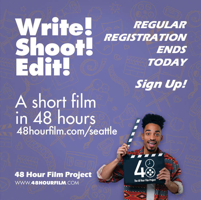 Today is the last day of the regular registration period! At midnight tonight the price goes up $20! Save yourself that cash and buy some caffeinated goodies, and snacks for your cast and crew!
48hourfilm.com/seattle
#Sea48HFP #keepfilminwa