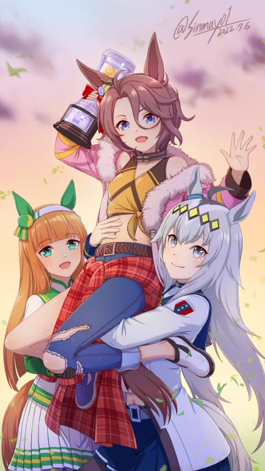 Skebにて描かせて頂きましたジェミニ杯優勝記念イラストの比率16:9のリサイズ版です。リクエストありがとうございました! #ウマ娘 