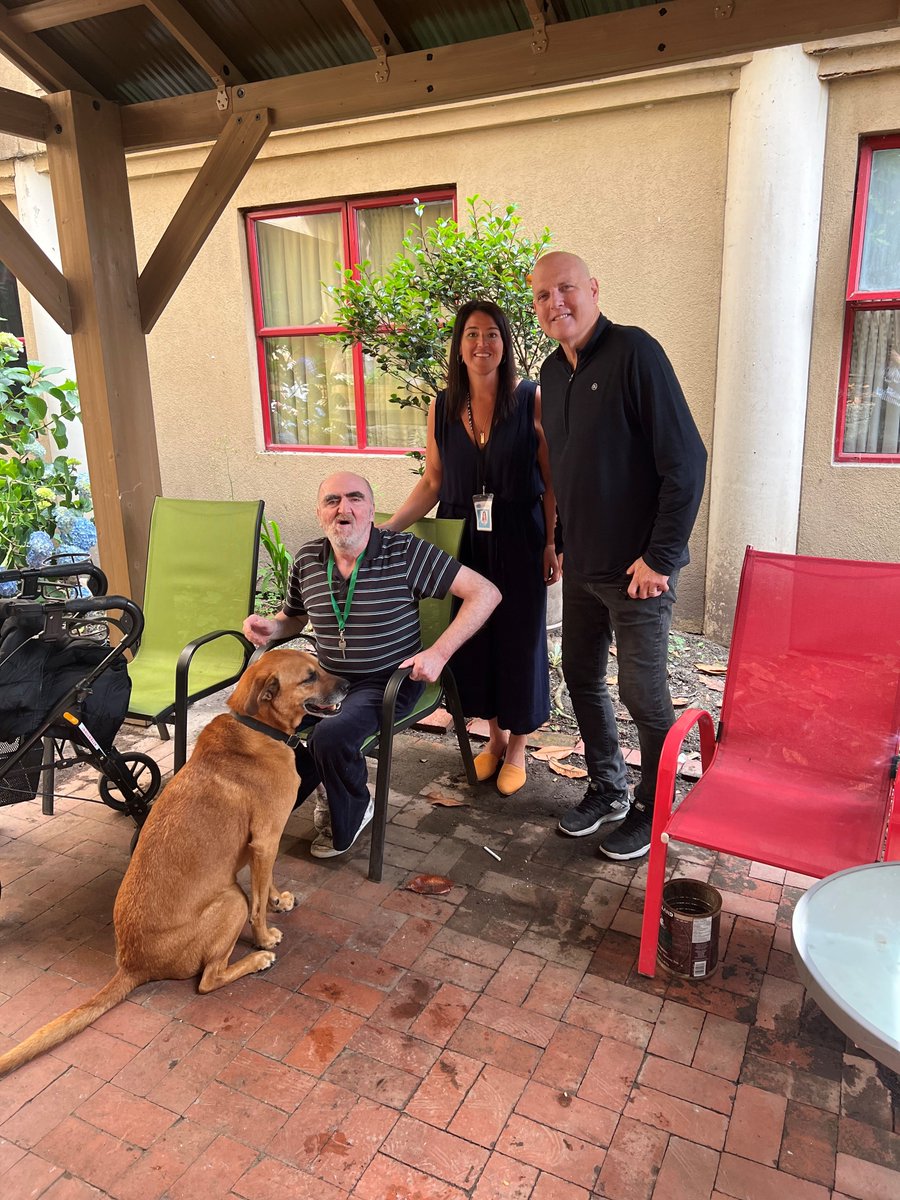 Tour of Veterans Manor in DTES with Jenny Konkin of <a href="/WholeWayHouse/">Whole Way House</a>, resident Tibor and Jenny’s four legged assistant Jacob. Amazing to see the work they are doing to support seniors in Veterans Manor and other buildings.