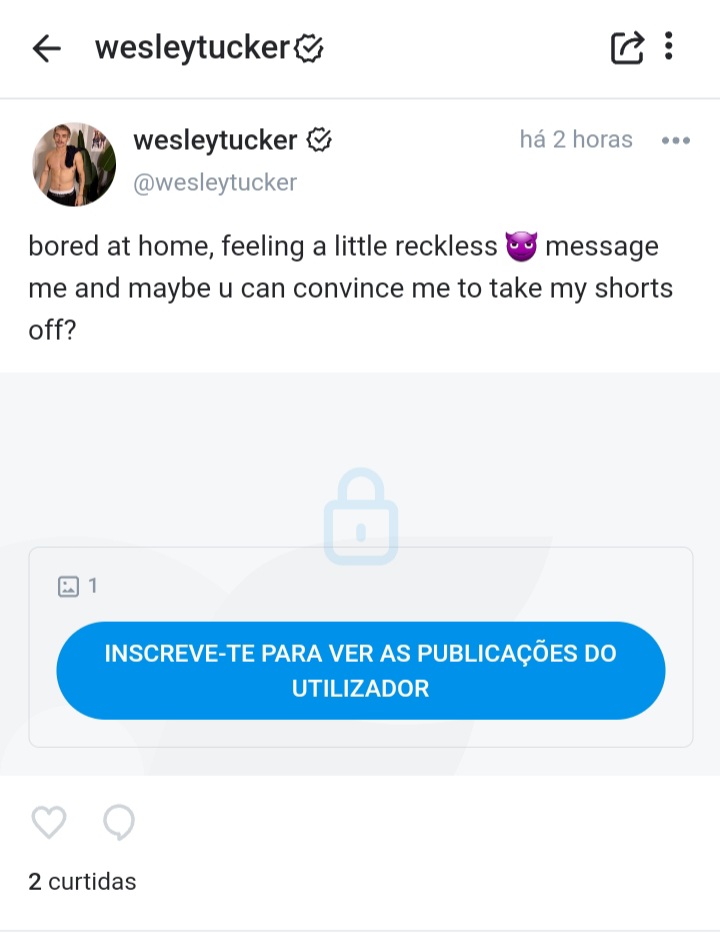 wesleytuckerbr's tweet photo. 📸 • Wes está meio off nas redes sociais, porém está bem ativo em seu OnlyFans que contém publicações recentes (tradução no 'ALT' da imagem).

Algum de vocês assinou o perfil do Wes? 👀

© Wesley Tucker OnlyFans https://t.co/6TcJ2CvNqP