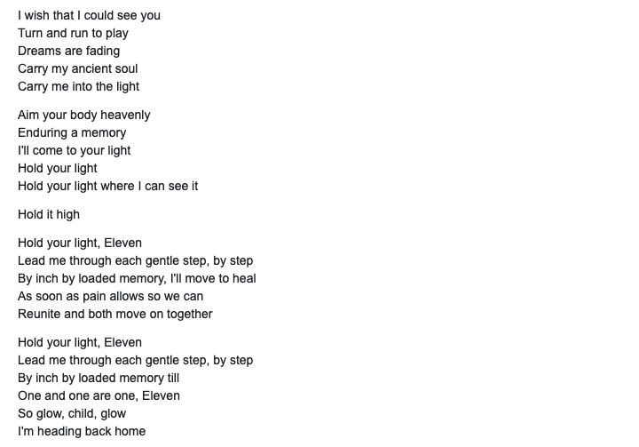 Anyone else notice how the <a href="/Tool/">TOOL effing TOOL</a> song "Jimmy" could totally be about Jim Hopper and Eleven in Season 4 of Stranger Things? <a href="/Stranger_Things/">stranger things</a> <a href="/mjkeenan/">Maynard J Keenan</a> #StrangerThings #StrangerThings4