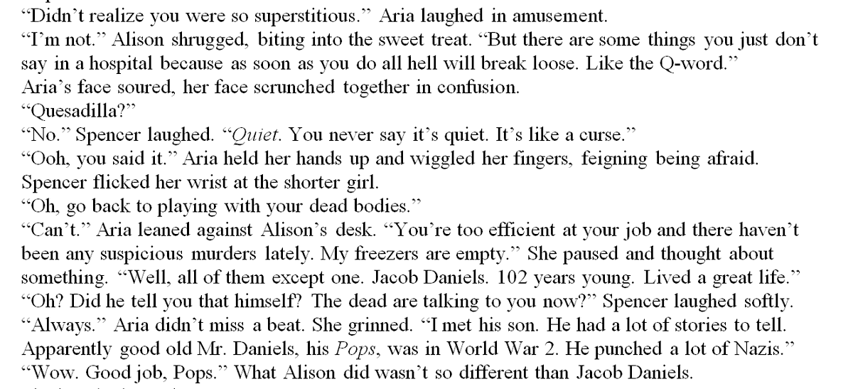 ForeverW_outHim's tweet photo. Edit of my #emison fic going well. A lil #Sparia to feed the masses. But I promise there will be plenty more character interactions as we slowly (a few chapters away) come to a close.
#Infatuation https://t.co/VWjSAGFEbT