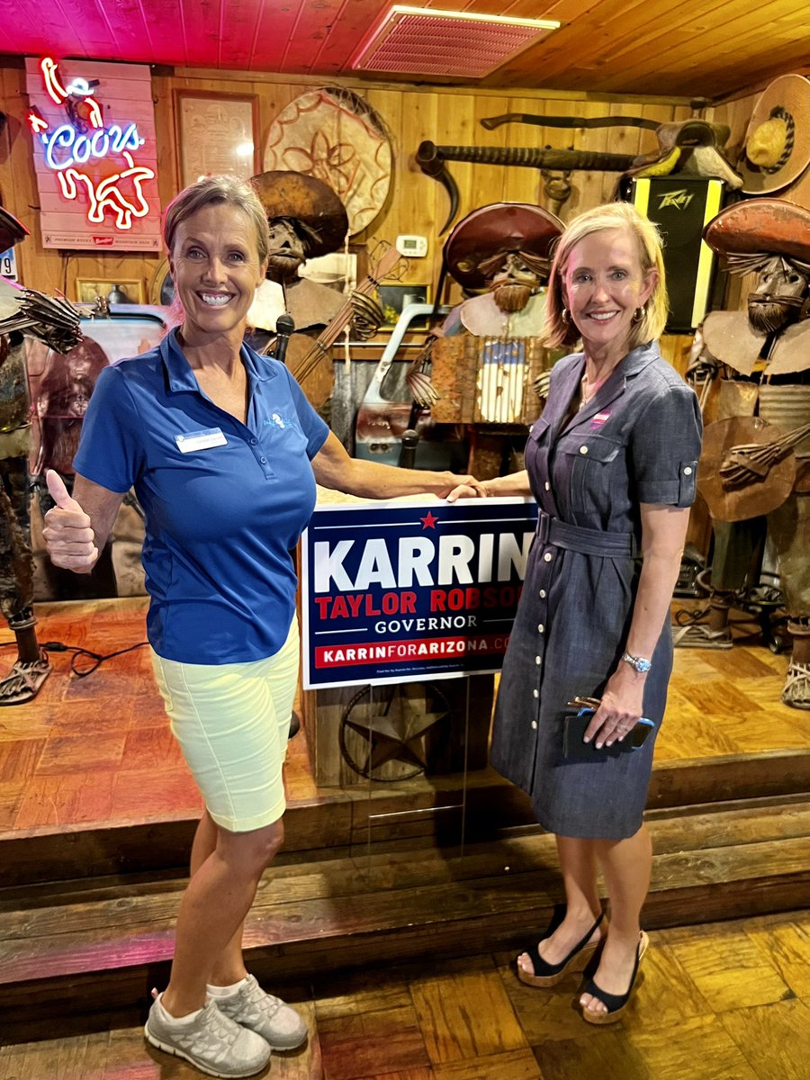 Karrin Taylor Robson for AZ Gov (@ktaylorrobson) on Twitter photo Had another incredible meet-and-greet in Lake Havasu City to close out the day in Mohave County!
Thank you to kind folks at BlondZee’s for hosting tonight’s event, and thank you to <a href="/MattSalmonAZ/">Matt Salmon</a> for helping me fire up the crowd!
Can’t wait to be back next week! #AZgov Had another incredible meet-and-greet in Lake Havasu City to close out the day in Mohave County!
Thank you to kind folks at BlondZee’s for hosting tonight’s event, and thank you to <a href="/MattSalmonAZ/">Matt Salmon</a> for helping me fire up the crowd!
Can’t wait to be back next week! #AZgov