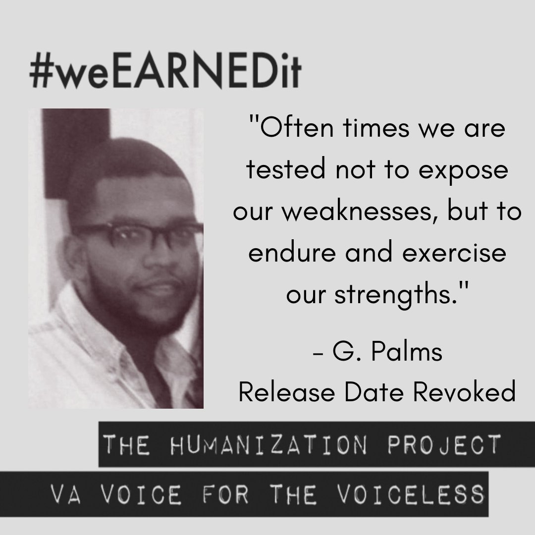 AAdinolfi616's tweet photo. We’ll be sharing some awesome people who have EARNED time off of their sentences behind bars. Today we are starting with G. Palms who actually earned his time and then had it taken away. Our hearts go out to him and his family, but we’ll keep fighting to try to fix it for him 1/4 https://t.co/Te9R677qf2