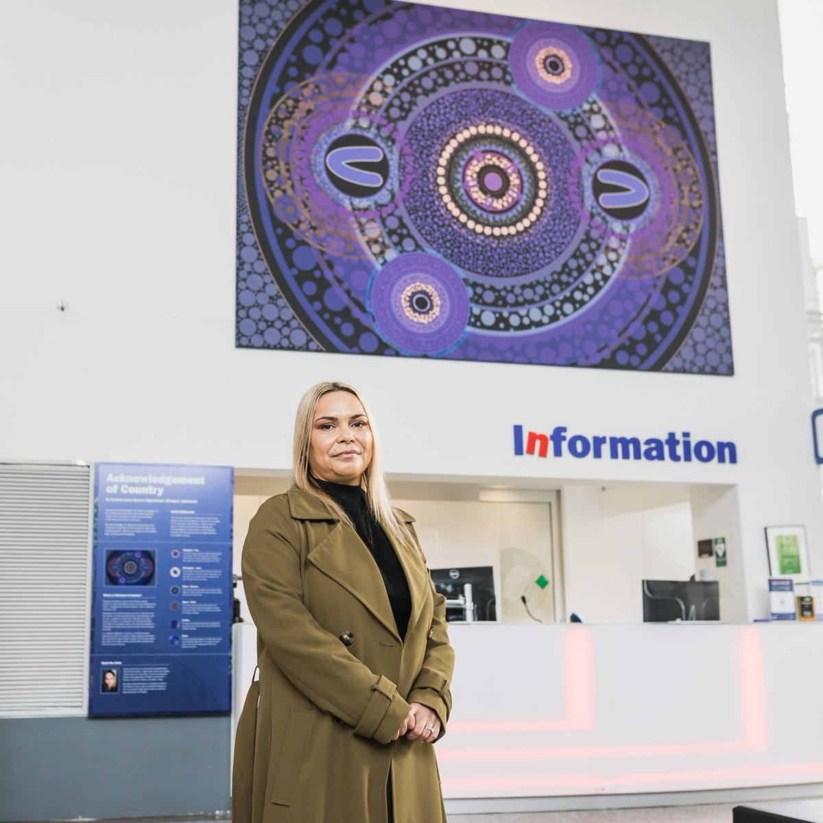 Over the last year we have been working with artist Lynnice Letty Church (Ngunnawal, Wiradjuri, Kamilaroi) to develop an Acknowledgement of Country artwork which embodies the values of Questacon and takes pride of place in our foyer. #NAIDOC2022 #GetUpStandUpShowUp