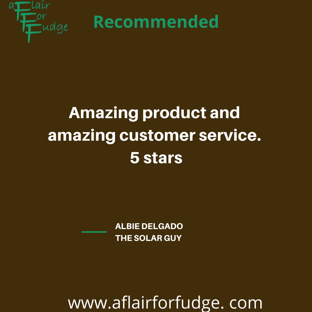 HilaryFudgeLady's tweet photo. It's our favorite time of the week where we get to share a review from a happy AFFF fudge customer.
Thanks to Albie for the sweet review β€
#happycustomer #AFlairForFudge #thefudgegal #yourlocalfudgedealer #TestimonialTuesday #fudgelovers #customizedgifts #therealfudgelady https://t.co/y5ISNbEvRo