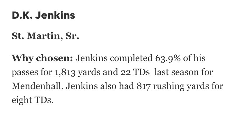 Named on of the Top QBs in the state by <a href="/CLSports/">CL Sports</a>. Big honor, even bigger expectations!!!
<a href="/StMartinFB/">St. Martin Football</a> <a href="/CoachTySmith/">Ty Smith</a> <a href="/MacCorleone74/">Rion (Ree-un) Young</a> <a href="/bshields0244/">Brandon Shields</a> @MDuganWLOX <a href="/Coastfootball/">Coast Football™</a> <a href="/Smacm228/">Shabazz McClellan</a> @Coach_Bingo 
#SrSznLoading #Grateful