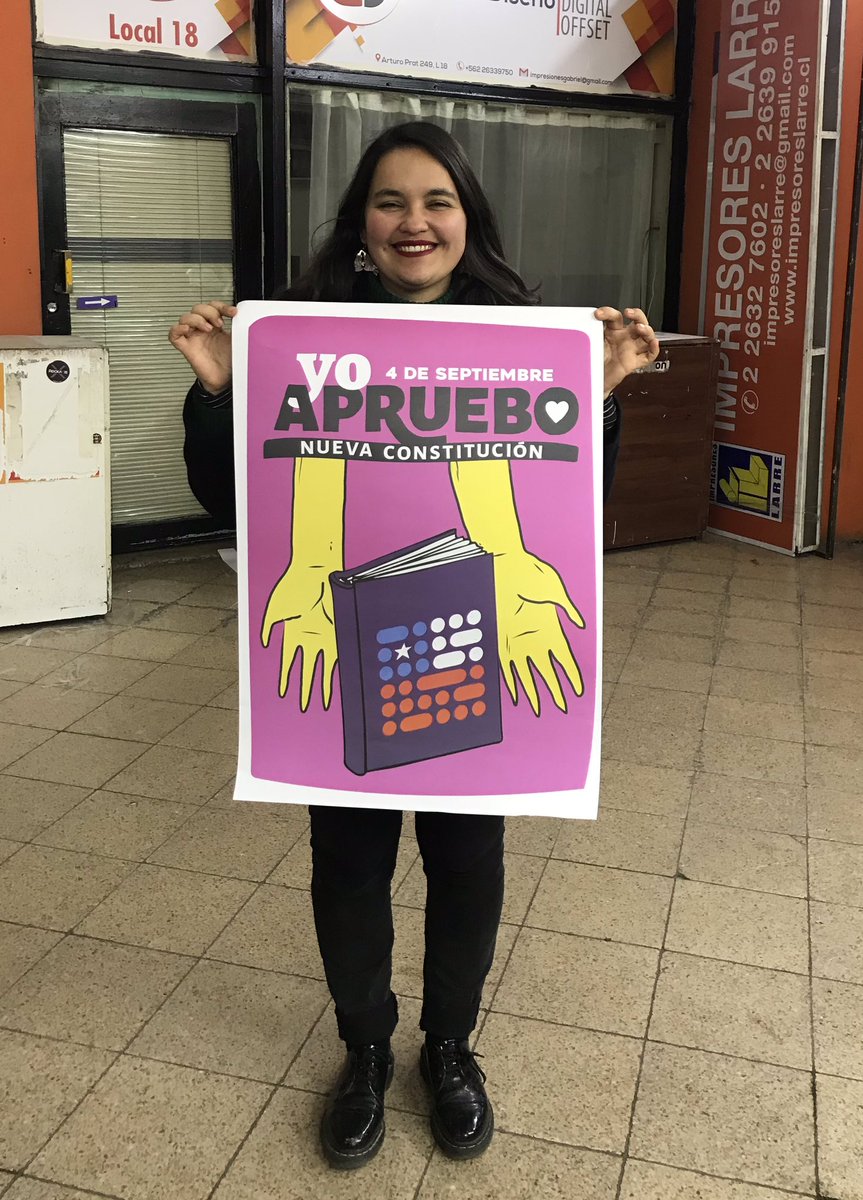 JavieraManzi's tweet photo. Ya tenemos los primeros afiches para ventanas y balcones 💖
#AprueboNuevaConstitución https://t.co/rIXB2dg70X