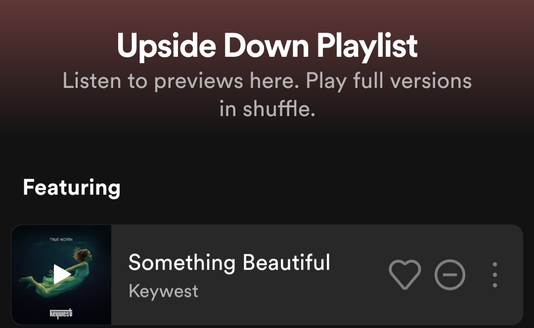 If you type upside down playlist on Spotify the first song is apparently the song that will save you from vecna, this is mine 😁😂

<a href="/Keywestofficial/">Keywest</a>
