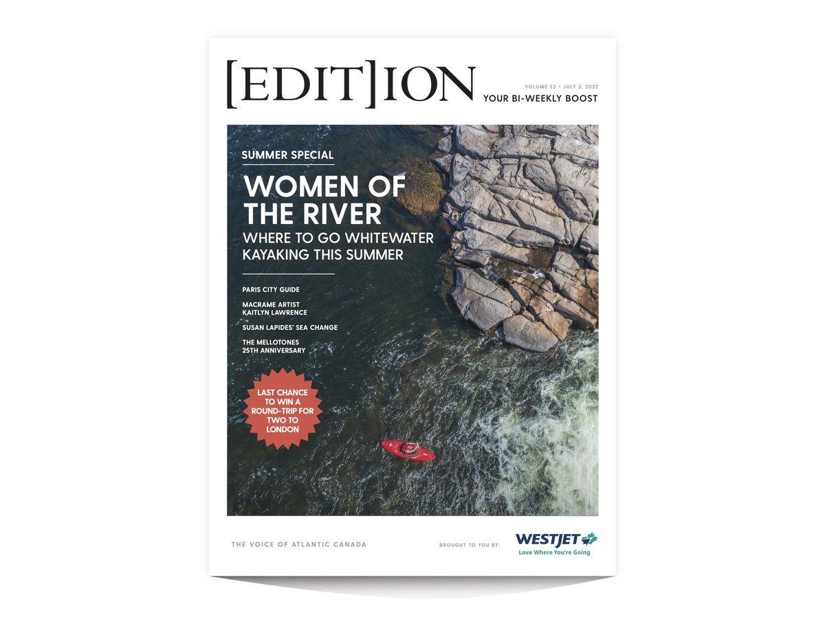 TheMaritimeEdit's tweet photo. Here it is! The summer special of [EDIT]ION featuring whitewater kayaking in Atlantic Canada by @LibrarianCarson, @WestJet Paris City Guide, @TheRonJamesShow, @themellotones, @vox_agency, Susan Lapides at @SunburyShores &amp; more! Click here to read free now: https://t.co/2KHyx0d5Ct https://t.co/tdzU7wJing