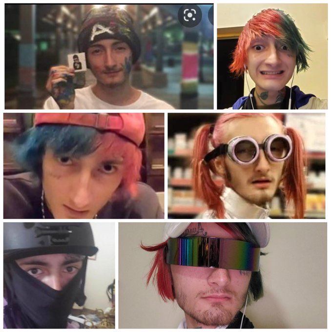ericmmatheny's tweet photo. People who look like this are not normal. Decent human beings who are able to exist in civilized society do not present themselves this way. Where were his parents? They should’ve stuck him in a psychiatric hospital the minute he wore pink pigtails and tattooed his face. https://t.co/vbSh23b8un