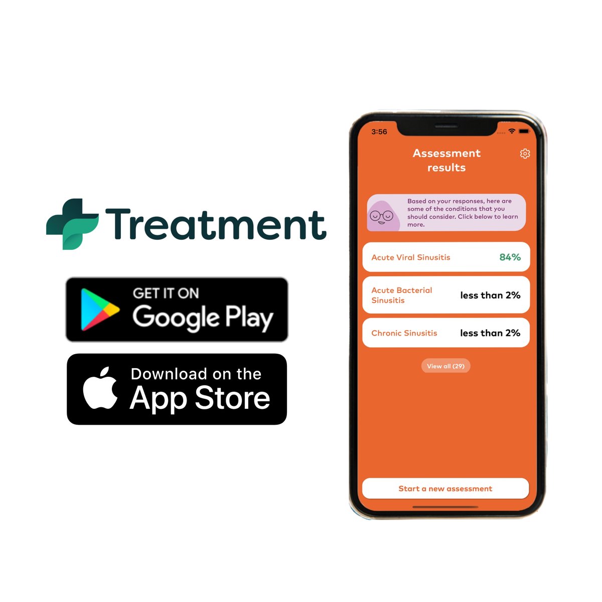 Download the Treatment Digital Health App to get better now! With quick and easy access to medical care, you'll be back to your normal routine in no time.

Apple App Store: apple.co/3u08htA 
Google Play: play.google.com/store/apps/det…
