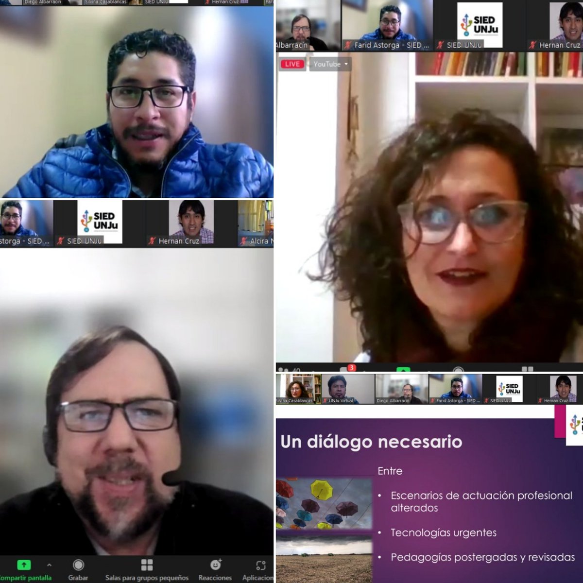 SIEDUNJu's tweet photo. Un paso más en #hibridación y #EducaciónADistancia en la #UNJu 👏 @dalbarracin y @Silvinacasab expusieron ante docentes los nuevos escenarios del "sacudón tecnológico" y claves para construir la propia caja de herramientas. Muy pronto la 4° videoconferencia!
#capacitación #Jujuy https://t.co/Gq2yhRMPn9