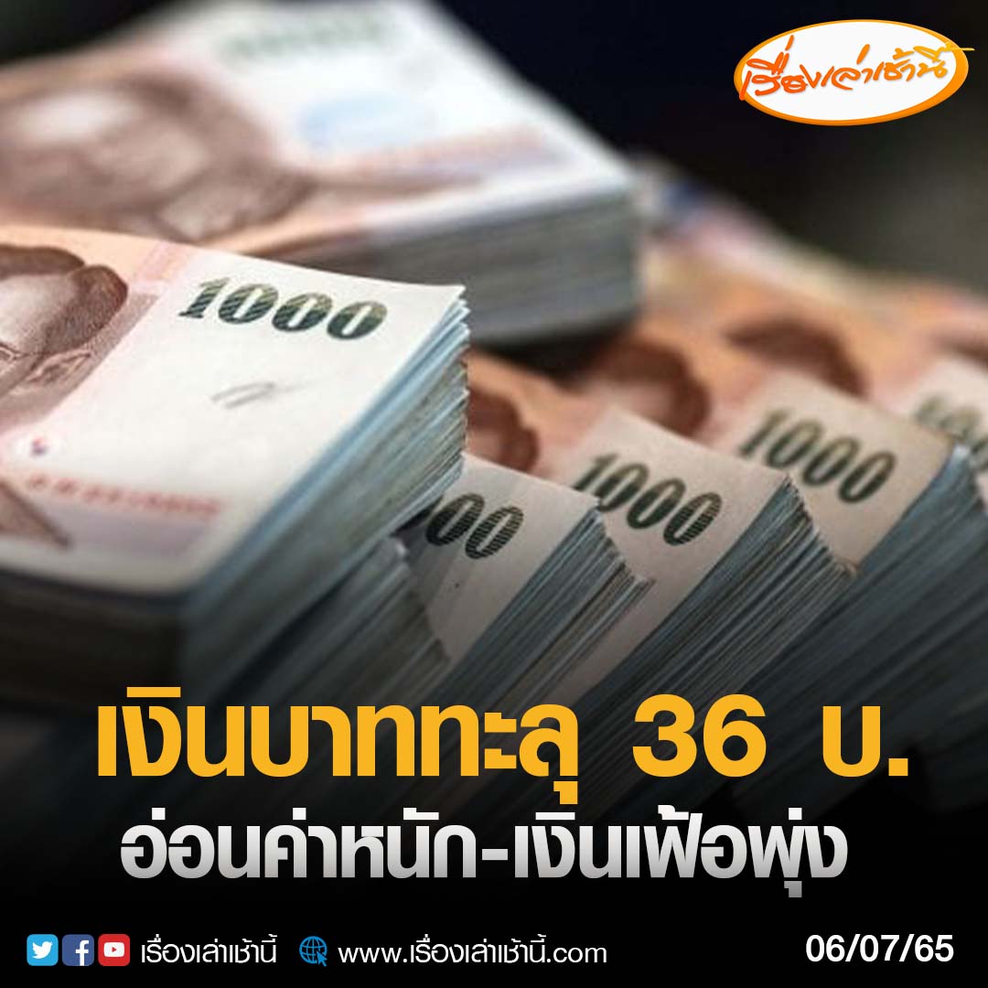 MorningNewsTV3's tweet photo. เงินบาทอ่อนค่าทะลุ 36 บาท แล้วเป็นที่เรียบร้อย ธนาคารกรุงเทพรายงานการปิดตลาดธนบัตรราคาขาย เวลา 15.45 น. วานนนี้ที่ 36.05 บาท/ดอลลาร์สหรัฐฯ ขณะที่อัตราเงินเฟ้อเดือน มิ.ย.นี้ พบว่าปัจจัยหลักยังคงมาจากเรื่องของราคาพลังงานที่พุ่งสูงขึ้น

#เรื่องเล่าเช้านี้ #ข่าวช่อง3 
#ข่าวเศรษฐกิจ https://t.co/dxmNeUnrjG