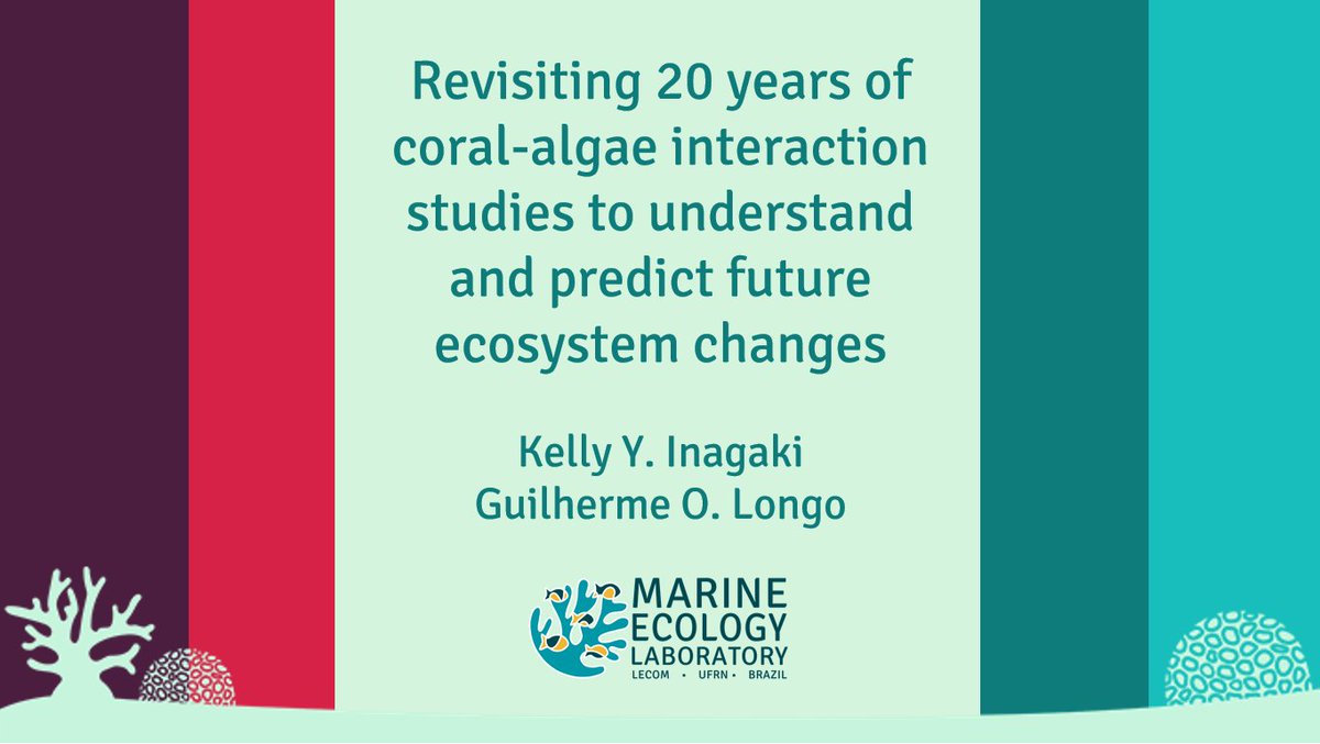 Kelly Y. Inagaki (she/her) (@inagakikelly) on Twitter photo Hello, #ICRS2022! The <a href="/MarineEcoBR/">Marine Ecology Lab UFRN | Brazil</a> is present!
I am presenting the first results of a systematic review about coral-algae interactions around the world, the most studied groups, and the influence of herbivory and climate change! Check it out in the conference app as VO_93 🤓 Hello, #ICRS2022! The <a href="/MarineEcoBR/">Marine Ecology Lab UFRN | Brazil</a> is present!
I am presenting the first results of a systematic review about coral-algae interactions around the world, the most studied groups, and the influence of herbivory and climate change! Check it out in the conference app as VO_93 🤓