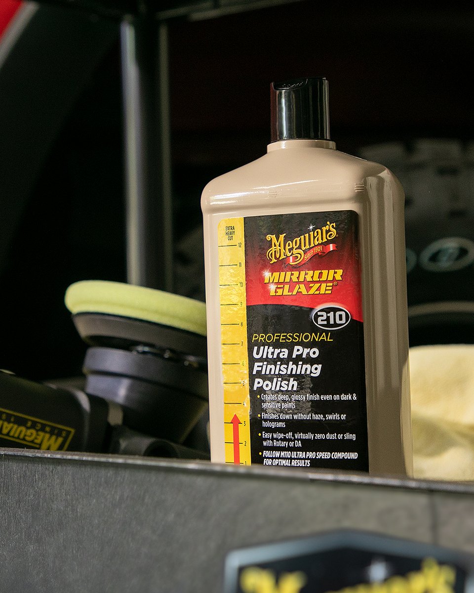 Meguiars's tweet photo. Do you have light swirls &amp; micro marring? You don’t have to! 
M210 Ultra Finishing Polish!

#professionaldetailing #procompound #propolish #mirrorglaze https://t.co/R2h1UCTUqN