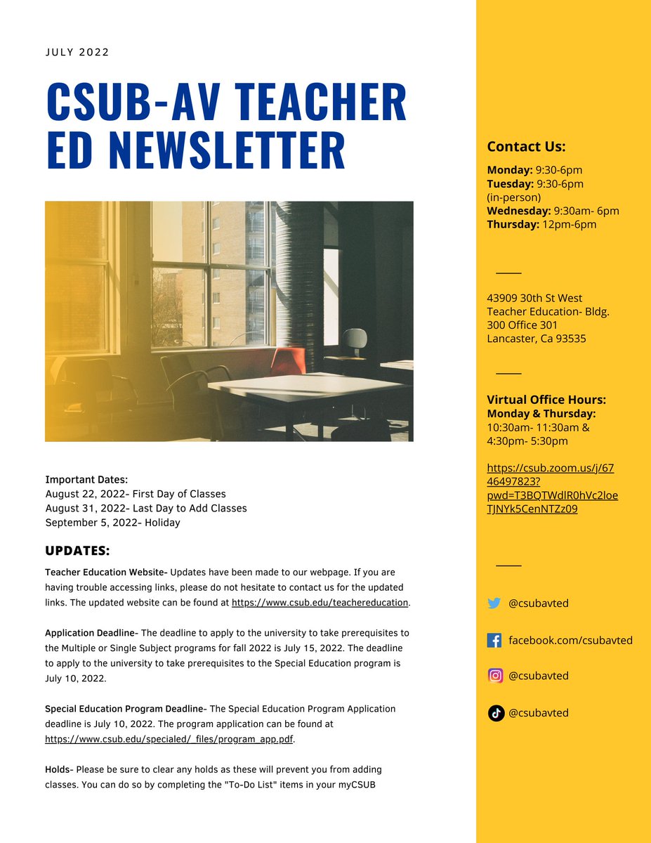 csubavted's tweet image. #teachereducation #csubavted #teachingcredential #education #newletter