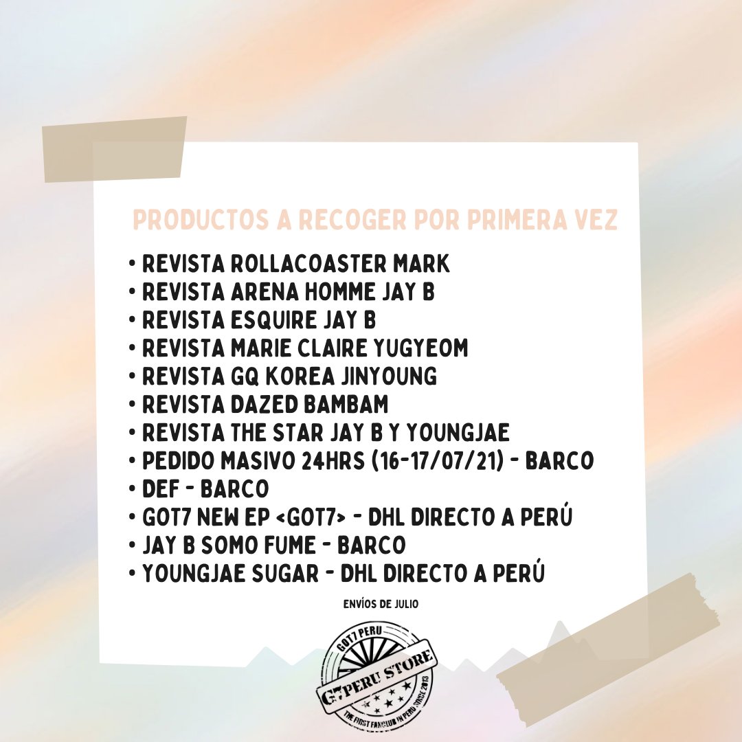 GOT7_Peru's tweet photo. ENVÍOS A DOMICILIO LIMA Y PROVINCIA - JULIO 2022

Ahgases, les pedimos ingresar al formulario y llenarlo correctamente. 
Leer también las indicaciones en las fotos.

https://t.co/2DcXSdEg17

#GOT7 #GOT7Peru #G7PeruStore https://t.co/QmI3wabp8R