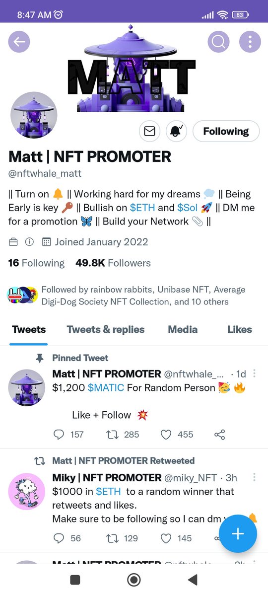 ArmandPesito's tweet photo. @nftwhale_matt Done https://t.co/VSmamOPujm