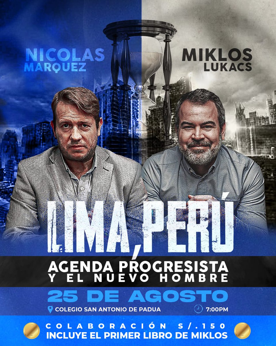 LasParejasR's tweet photo. @NickyMarquez1  y @mlukacs vienen a Lima. Miklos nos contará  sobre su primer gran libro que sale a la venta en Octubre 2022 ¡Compra ya que se agotan! 🚨🚨🚨
📘Libro + 🎫Evento presencial = S/. 150.
Link: https://t.co/RQo4yskteU
Consultas: eventosculturalesperu@gmail.com https://t.co/QXm5nmEEaY