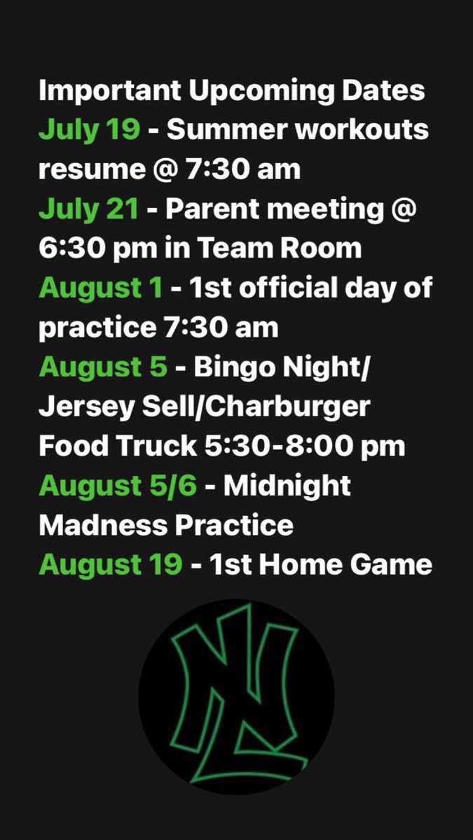 Upcoming important dates. #GoHawks #Build