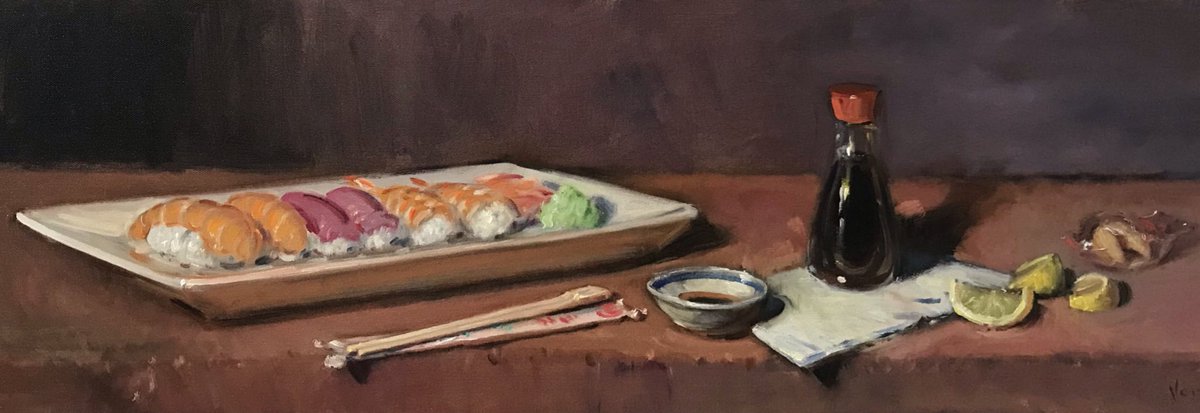 My oil painting of Sushi