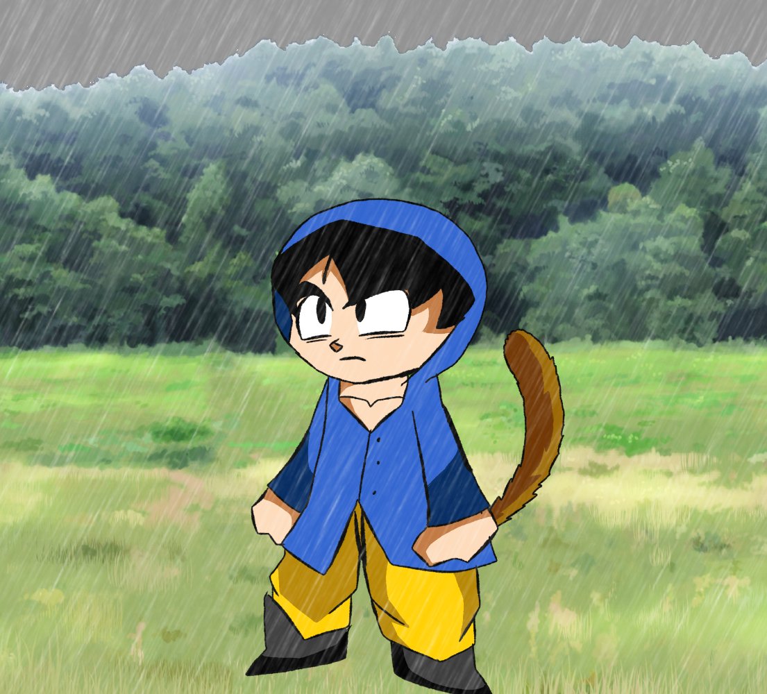 ClassicYT19's tweet photo. @SkyyyyFNF A Saiyan in the rain https://t.co/vhiKzSHZfJ