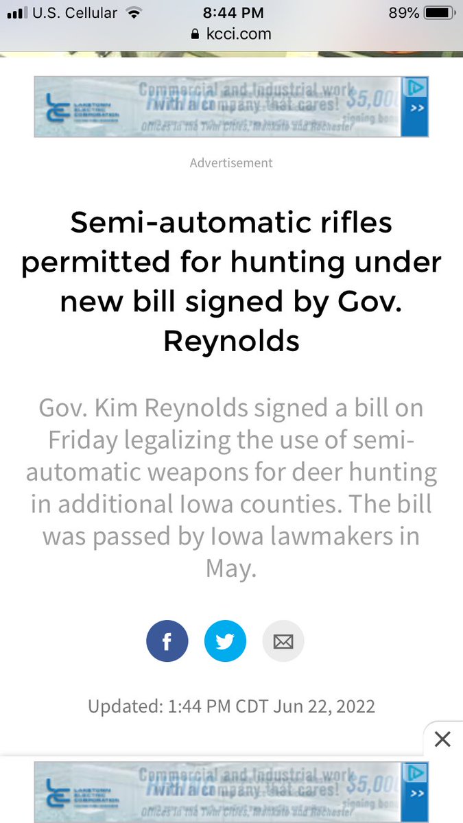 ia_bms's tweet photo. @MarkHamill Legal to use for hunting deer.  Really, they would be no deer meat left after it shoot. https://t.co/DGisMqGu8C