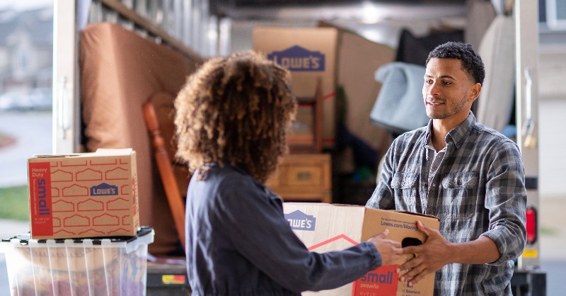 Lowes's tweet photo. #MovingGoal: the moving truck packed so perfectly, you have to call Dad and share the news.​

We're here to help with all your moving goals. Shop for your packing essentials at Lowe's.