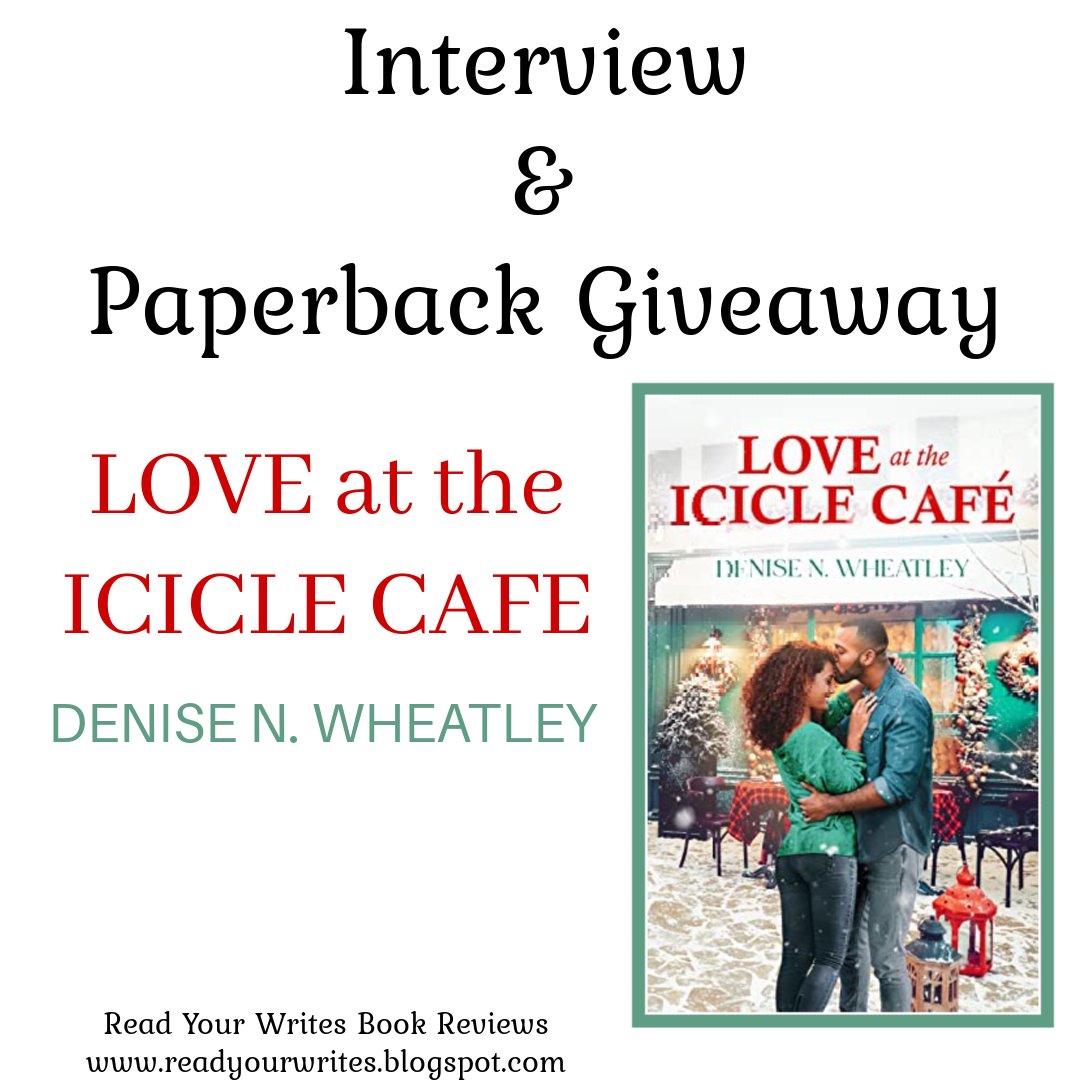 ReadYourWrites's tweet photo. 🎄 Come celebrate Christmas in July with me. 🎄

@DeniseWheatley drops by to discuss LOVE AT THE ICICLE CAFÉ. Enter for a chance to #win a paperback copy of the book. 
https://t.co/UteYPyt4yW #Giveaway #SecondChance #ChristmasRomance @TulePublishing #readzTule https://t.co/q7VLTObNNe