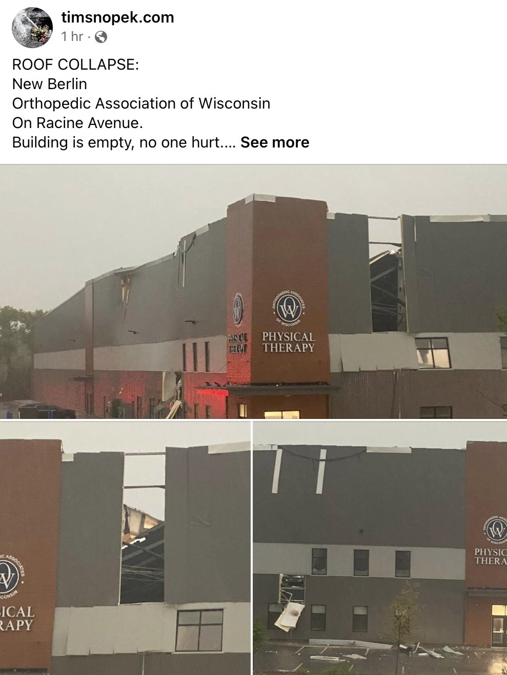 Waukesha Alerts on Twitter "Reports of a major structural collapse at