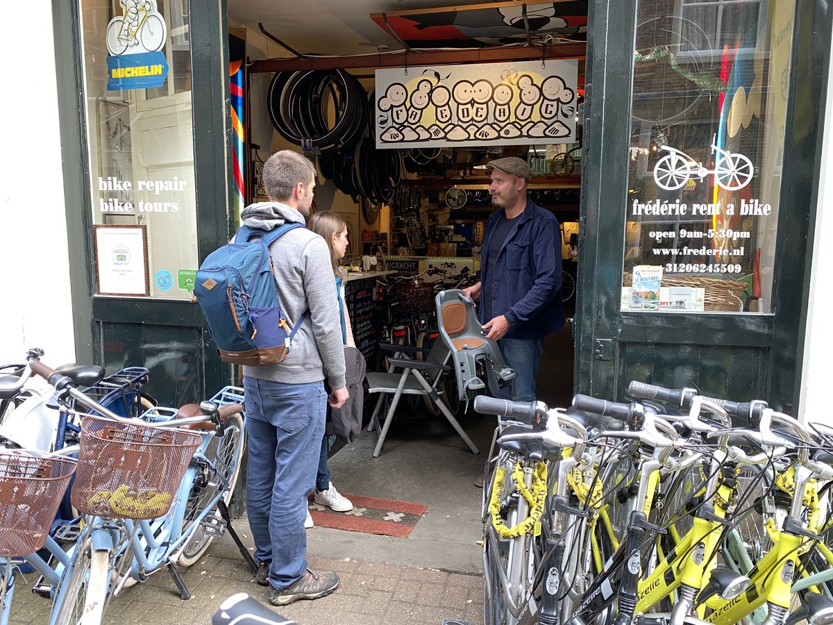 Every time I go to Amsterdam, the first thing I do is rent two wheels. Then, I go everywhere by bike for my entire stay. 

Soon, there’ll be no more fossil fuel-powered traffic in the city — the trams are already electric, and all the boats will be, too — and bikes will rule.