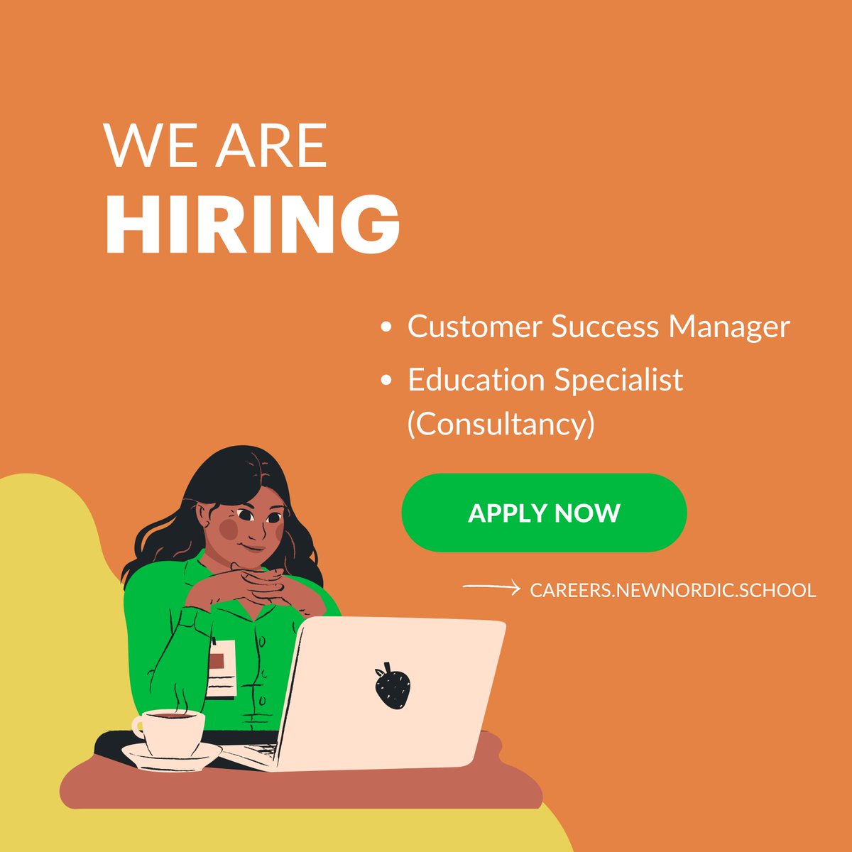 Are you a proactive and customer-oriented Customer Success Manager?
or
Are you an innovative and inspiring Education Specialist?

Join our team now at careers.newnordic.school ✨
If you have any questions, don't hesitate to contact us at info@newnordic.school