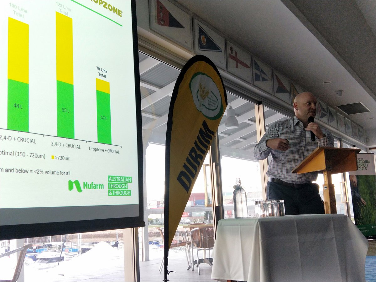 <a href="/NufarmAustralia/">Nufarm Australia</a> New Dropzone 2,4-D less driftable fines and less large droplets increases droplet retention more info to show Sept 7 at SADGA cropwalk
<a href="/DavKee43/">Dave Keetch</a> #durum #grainsreseach