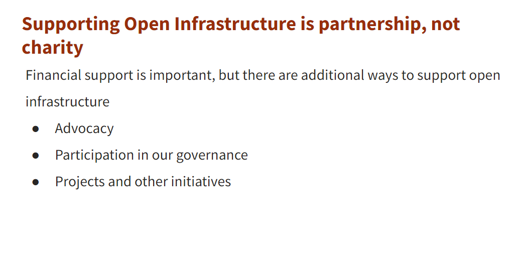 v_i_o_l_a's tweet photo. an interesting metaphor for the challenges of #funding #openaccess #infrastructures: "everybody uses bridges, everybody loves bridges -- but nobody wants to pay for bridges". #LIBER2022 #Workshop9 https://t.co/aMCCTWQRl7