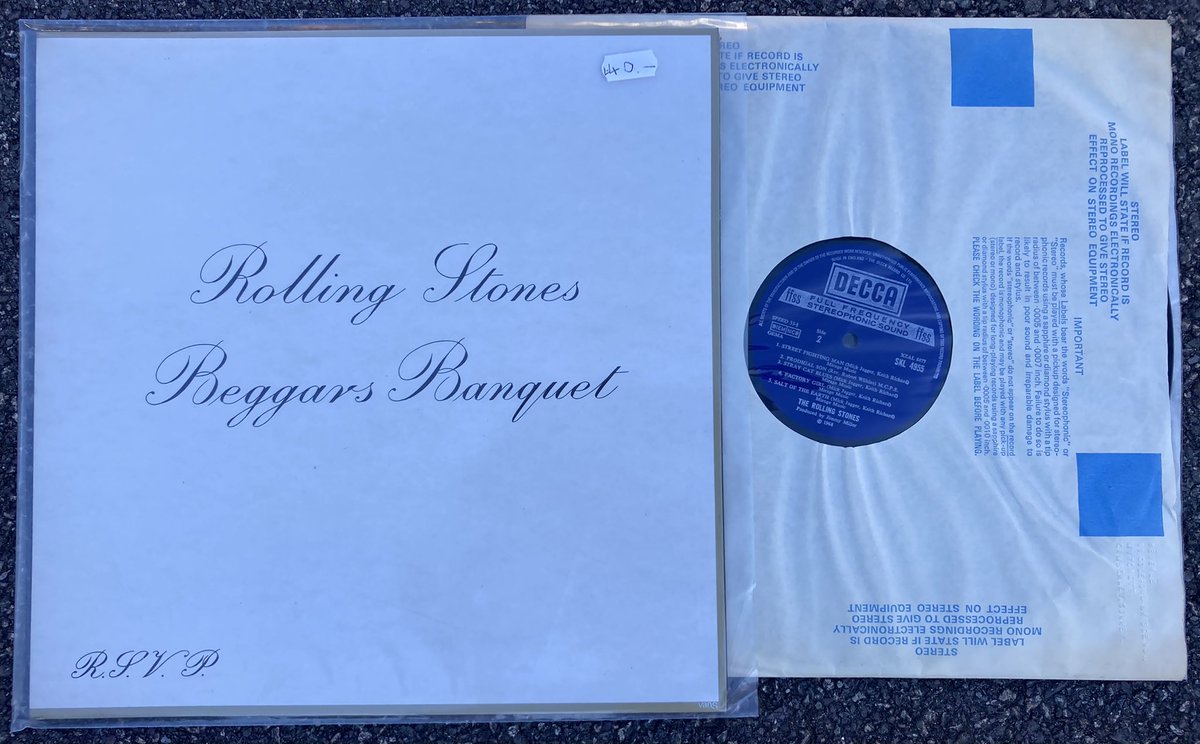 FOR SALE: ‘live’ at The Chesterfield Record Fair this coming Sunday, 10.07.22. Open: 9am-3pm. (S40 1AR).
Facebook.com/AARECORDFAIRS 
£40. 
Rolling Stones: Beggars Banquet  LP. 1968 original press.