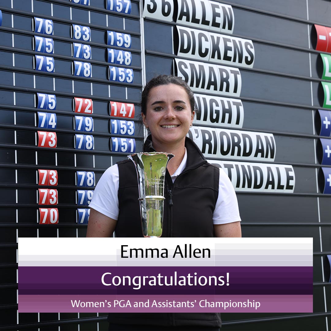 🏆 Congratulations to Emma Allen, the first winner of the new Clare Lipscombe trophy after finishing as the top trainee in the 2022 Women's PGA Professional Championship yesterday. Allen finished on -1 for the tournament at @Kedleston_Park and won £3,000. #OceanTeeWPGASeries