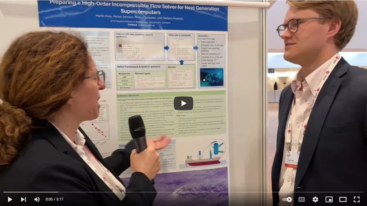 Interview with Martin Karp from KTH Royal Institute of Technology during the poster session of #PASC22. He is one of the three best poster award winner! youtu.be/B4T6SrCldpM