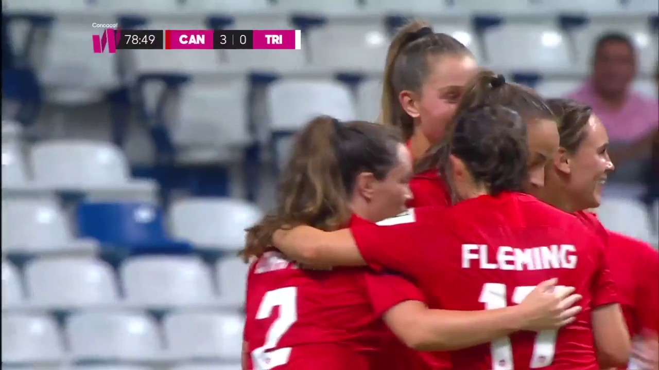 ⚽ @GrossoJulia scores a brace! 🇨🇦 @CanadaSoccerEN up in the score 3-0 over @TTFootballAssoc. 

#CWC”
