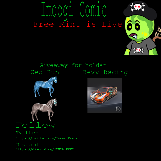 Nomood Labs X  <a href="/ImoogiComic/">ImoogiComic NFT</a>
  
Free NFT 🆓🆓🆓🆓🆓🆓🆓🆓🆓🆓🆓
Grab now !!!!
launchmynft.io/collections/C9…

discord.gg/5ZMTbzDCF2

#NFTs #SolanaNFT #FreeMint #NFTCommunity