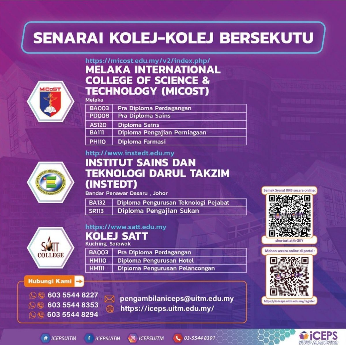 Hope4Orphan's tweet photo. Senarai Kolej-Kolej Bersekutu 4 https://t.co/wcc3Onj4k9