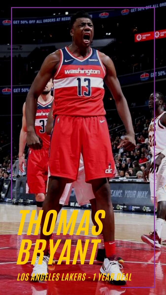 The Los Angeles Lakers have signed C Thomas Bryant to a 1 year deal 🔥

The Lakers have got themselves a new starting center 😮‍💨

#Lakers #ThomasBryant #FreeAgency #nba #signing